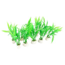 2x 10pcs Artificial Aquatic Plant Plastic Grass   Tank Aquarium Decor-Green