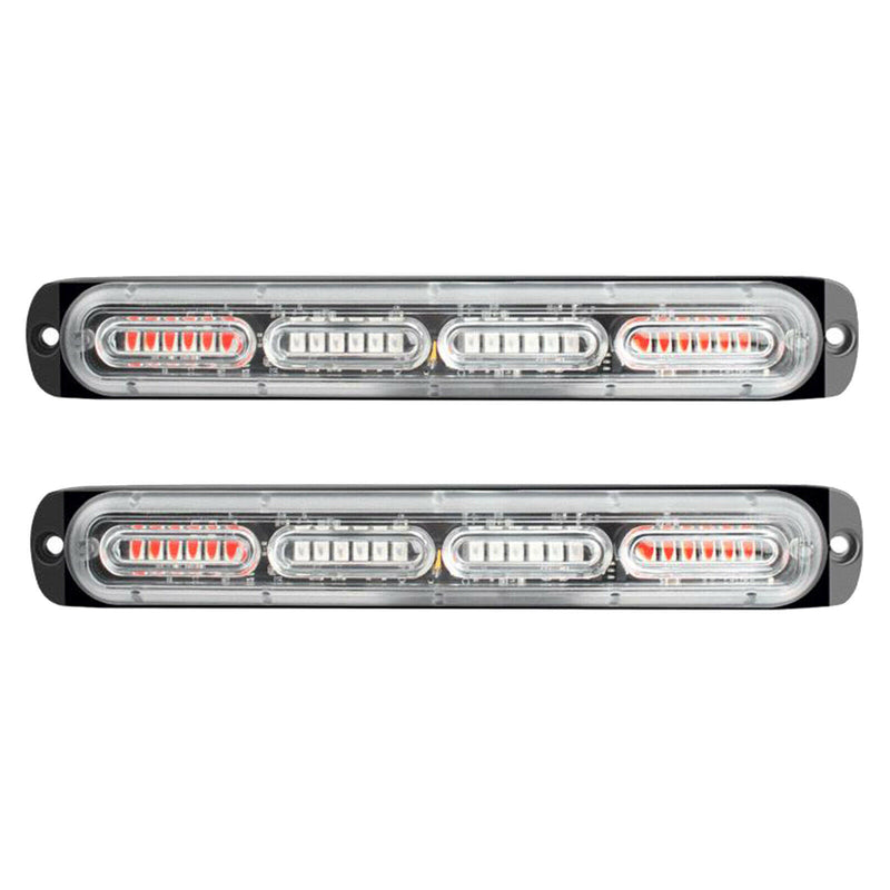 2PCS Car Truck LED Warning Hazard Strobe Flashing Lamp Bar Beacon White