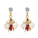 Bee Rhinestone Dangles Earrings Colorful Long Ear Drop Women Jewelry Gift