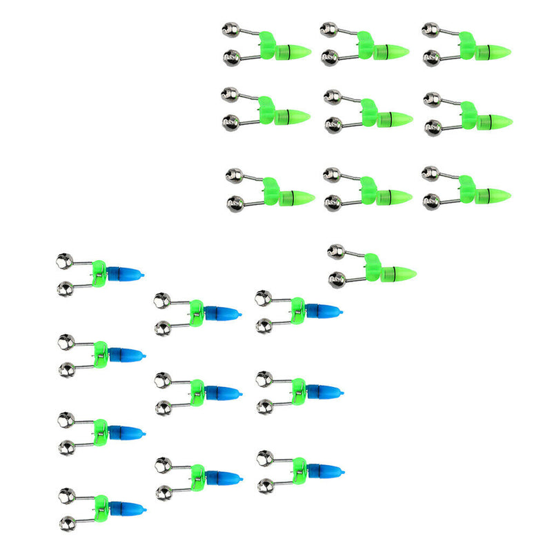 20Pcs Electronic Night Fishing Bite Alarm Twin Bells Light Alerter Ring Accs