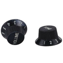 Set of 3 Black speed tone button volume with detail for electric guitar pic