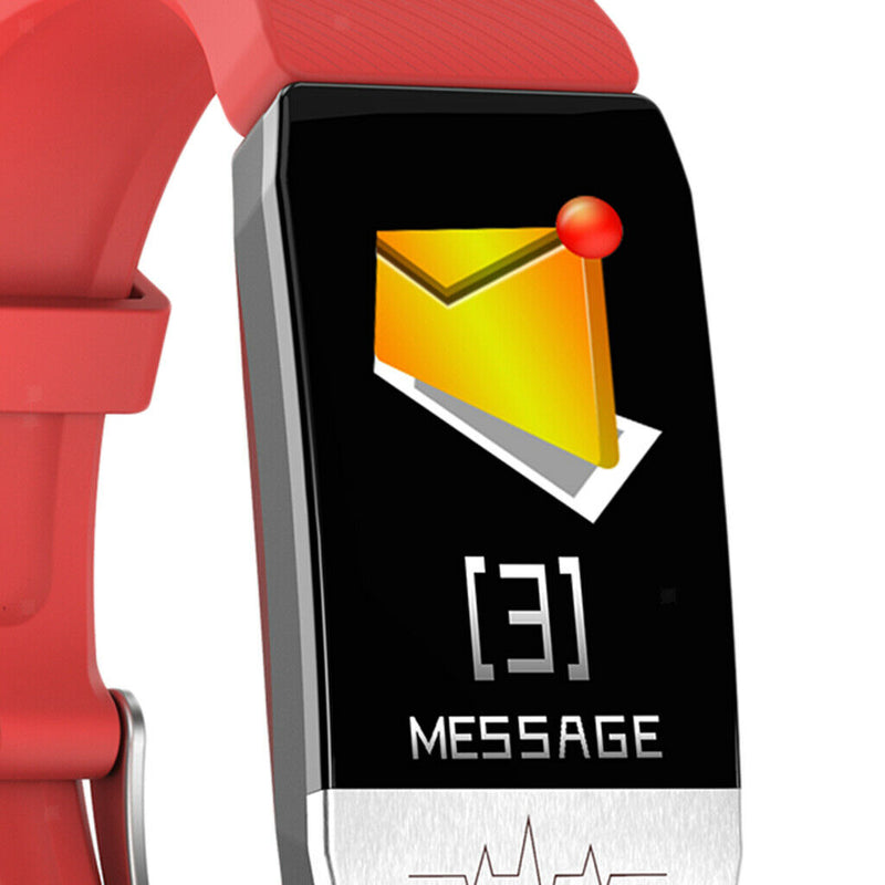 Waterproof Smart Bracelet Blood Pressure Smart Watch Sleep Monitor Red