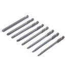 8pcs Torx Screwdriver Bits Set Hex Security Magnetic Head 100MM Extra Long