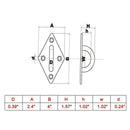 304 Stainless Steel 10mm Thick Ring Sail Shade Pad Eye Plate Marine Boat Ri