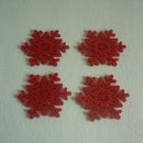 4 Pcs Xmas Snowflake Shaped Coasters Table Top Decoration
