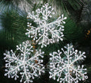 60Pcs Classic White Snowflake Ornaments Christmas Holiday Party Home Decor $ TE
