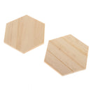 5 Pieces Natural Wood Hexagon Plaque Sign Slices Unfinished Wooden Shapes