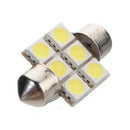 4pcs 6SMD 5050 LED Bulbs 600K Dome Map Trunk Number Plate Light