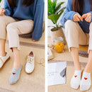 Leisure Minimalist Shallow Mouth Solid Color Short Sock Love Pattern Breath
