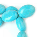 15x20mm Flat Oval Natural Turquoise tone Beads 15in