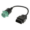 9 Pin Male To OBDII 16 Pin Adapter Connector Cable for Heavy Truck