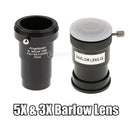 2Pcs 5X & 3X Barlow Lens Telescope Eyepiece for Celestron 1.25" Multi-coated