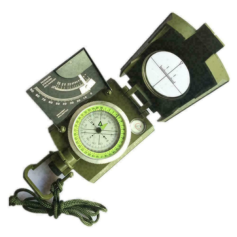 1* Professional Military Pocket Metal Sighting Compass Clinometer Camping H N0I1