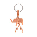 Lucky Elephant Carving Wooden Pendant Keychain Key Ring Chain DecorationGiftSELJ