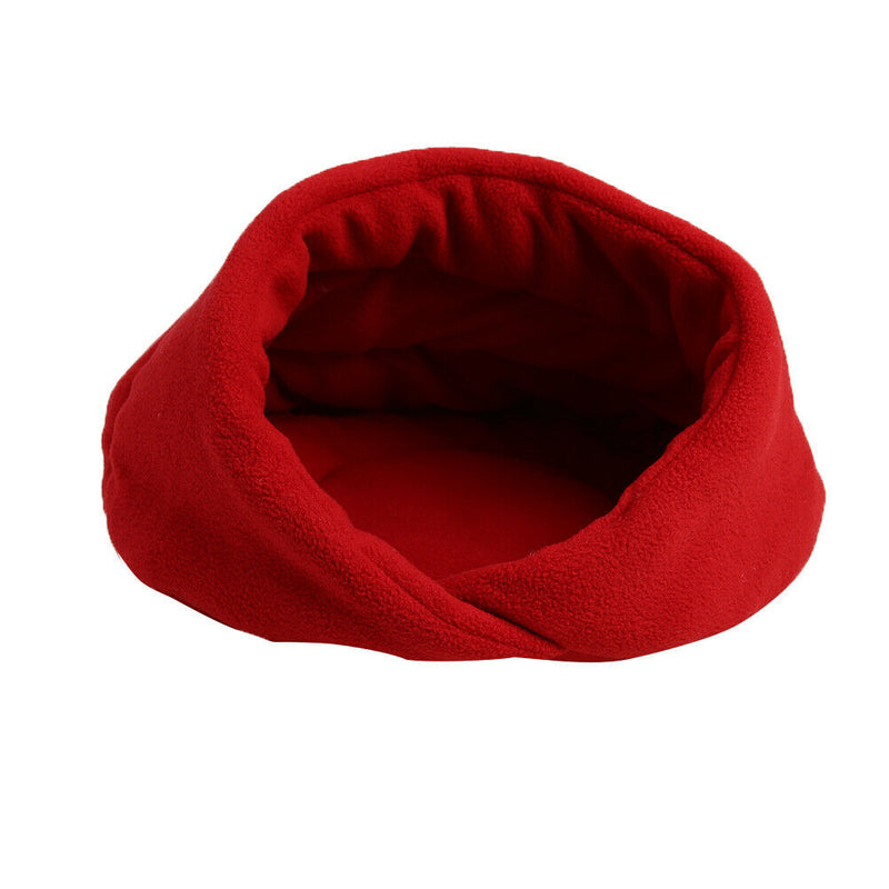 Warm Fleece Pet Sleeping Bag Nest Soft Kennel Cats Dog Bed House (Red XS) A