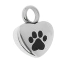Animal Paw On Heart Cat Dog Cremation Keepsake Memorial Ashes Urn Pendants