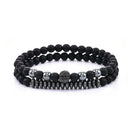 8MM Natural Obsidian Beads Double Winding Charm Buddha Bead Fashion Bracelets