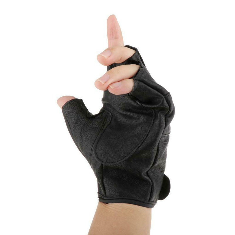 Half Fingerless Gloves Car Motorcycle Driving for Men Fashion Unlined Leather