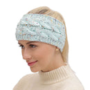 Pink Yarn Spring Winter Ear Warmer Headband For Women Knitted Crochet Twist S2Y7