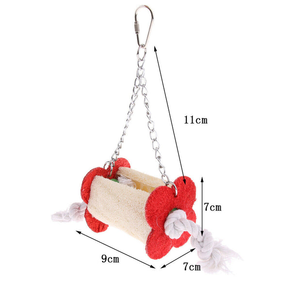 Parrots Parakeet Finches Natural Loofah Chew Toys with Hook