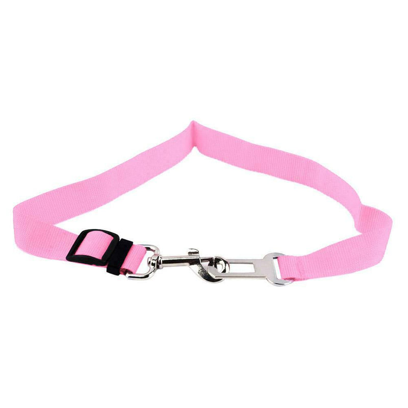 Adjustable Dogs Car Seat Belt Harness Pets Safe Seat Traction Rope (Pink)