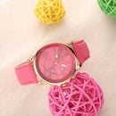New Luxury Geneva Roman Faux Leather Analog Quartz Wrist Watches Rosered A