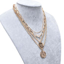 Fashion Women Multilayer Portrait Coin Pendant Choker Necklace Jewelry Gif&+