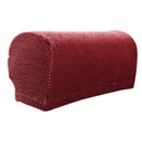 2Pc Stretch Jacquard Sofa Couch Armrest Cover Armchair Arm Slipcovers Red
