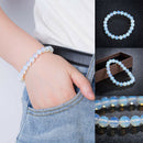 8mm Round Crystal Moonstone Natural Stone Stretched Beaded Bracelet for Female