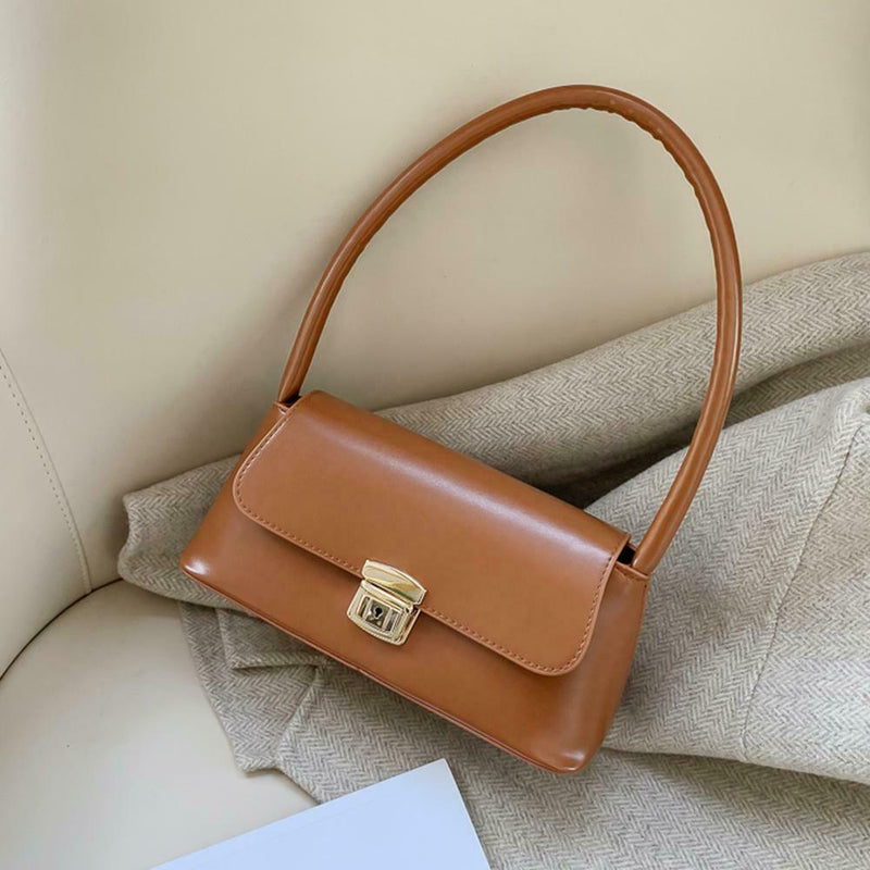 Classic Women Handbag PU Leather Shoulder Bag Shopping Totes (Light Brown) A