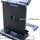 Three-Folding 8x Magnifier Magnifying Glass Stand Repair with LED Light Sou