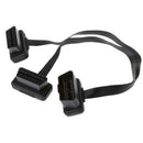 16 Pin OBD2 Male To Double Female Splitter Flat Thin Connector Extension C AZL