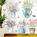 Creative Flower Potted Wall Stickers Bedroom Baseboard Removable Wall Decals Hn