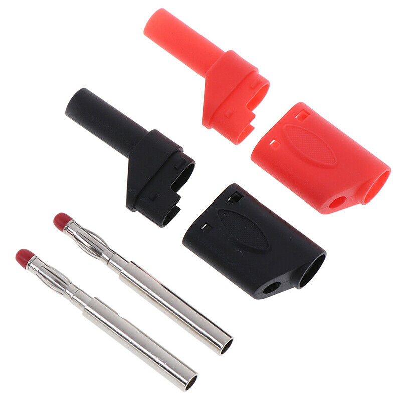 10Pcs Safety 4mm Male Stackable Banana Plug Connector Shrouded Fully Insulat3C