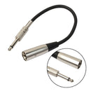 3P XLR Male Jack to 1/4" 6.35mm Female Plug Stereo Microphone Adapter Silve A