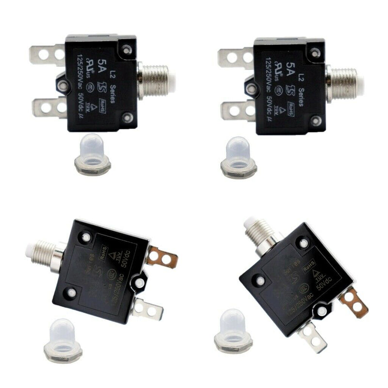 4x 125/250V AC 50V DC Circuit Breaker Manual Reset Thermal Overload Switch