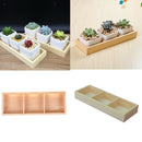 4x Natural Wooden Succulent Plant Flower Bed Pot Through Box Garden Planter