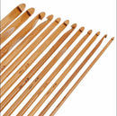 Set of 36pcs 18 Sizes Bamboo Single Pointed Smooth Crochet Knitting Needles