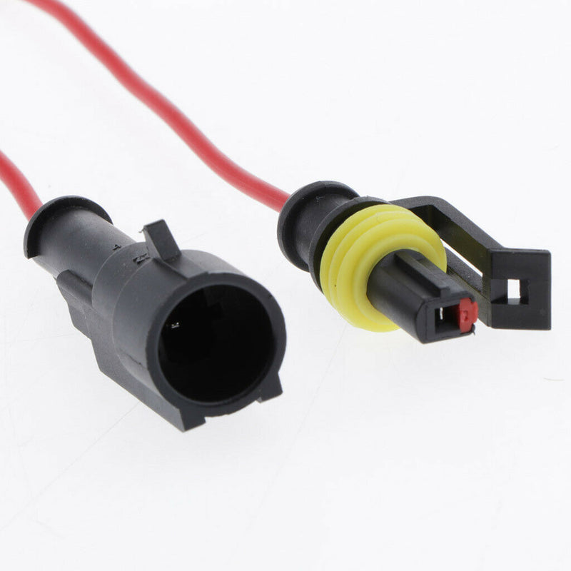 Plastic Car HID Electrical Wire Plug w/ 14AWG Cable Wire Harness 1pin-Red