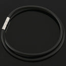 3mm cord in rubber black necklace with clasp in steel stainless - 16 inch Y6G2