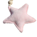 Wooden Beaded Pink Star Wall Hanging Ornament for Kids Nursery Room Decor