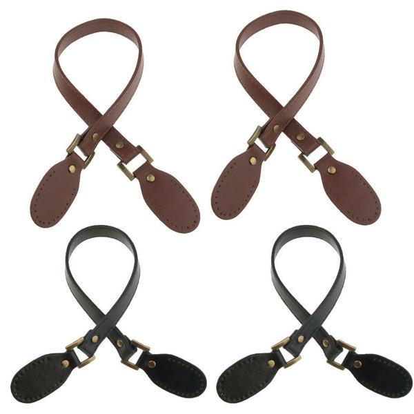 4PCS Bag Handle Handbag Strap Replacements DIY Bag Accessories Black+Brown