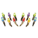 12 Pieces Multicolored Artificial Feathered Foam Birds, DIY Birds Crafts
