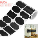 250Pcs/Roll Waterproof Chalkboard Stickers Kitchen Bottle Label Blackboard  OZ
