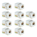 10 Pack Lot CAT6 RJ45 Keystone Jack Inline Coupler - White