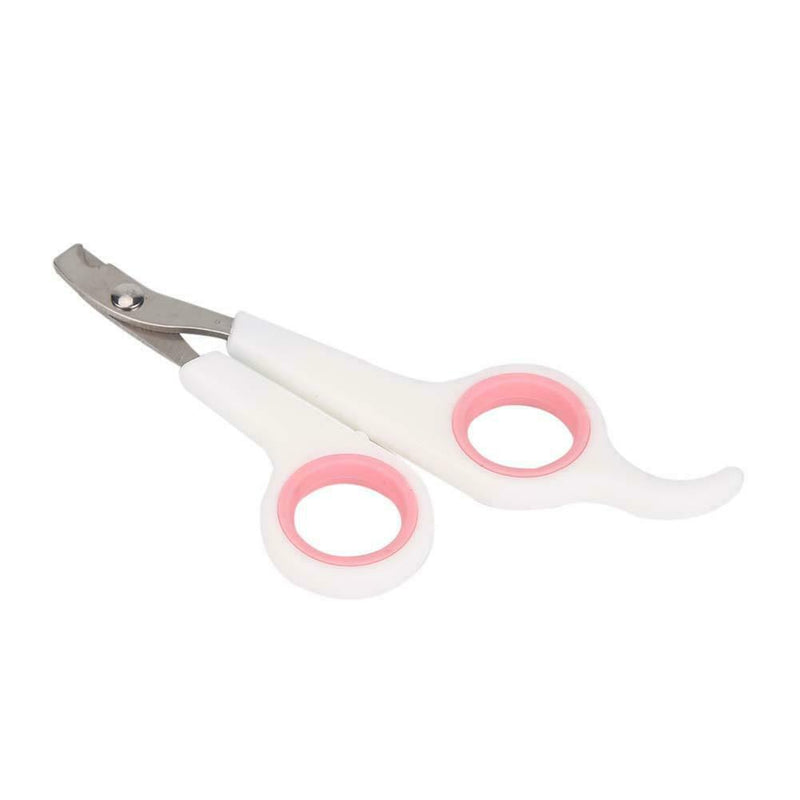 Pet Nail Toe Clipper Scissors Stainless Steel Dog Claw Cutter (White Pink) A