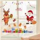 4pcs Merry Christmas Window Glass Stickers Santa Claus Snowflake Elk Decals