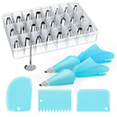 32X Icing Piping Nozzles Tips Bags Cake Sugarcraft Pastry Decor Baking Tools Kit