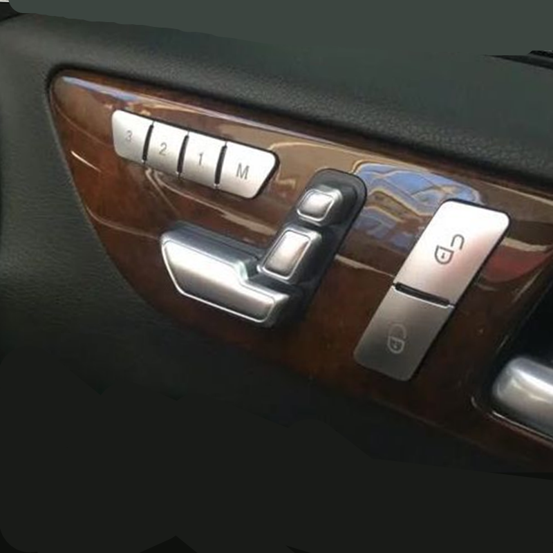 12* Door Lock & Seat Memory Button Cover Trim for Benz ABE -Class GLA GLK ML GL