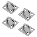 4pcs Heavy Duty Stainless Steel Square Plate Staple Ring Hook, Marine Boat